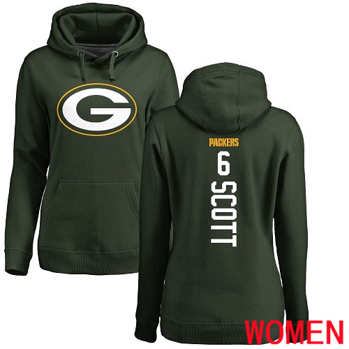Green Bay Packers Green Women #6 Scott J K Backer Nike NFL Pullover Hoodie Sweatshirts->green bay packers->NFL Jersey